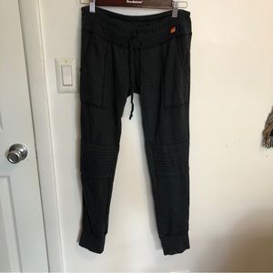 aviator nation black moto sweatpants